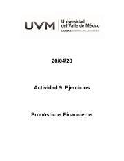 A Edal Docx Actividad Ejercicios Pron Sticos Financieros