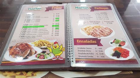 Menu At Pollos A La Brasa Hailton Restaurant Santiago De Surco