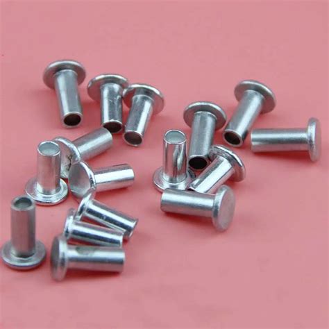 Pcs M M M M Aluminum Flat Head Semi Hollow Rivets Screws Half