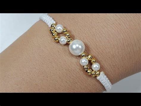 DIY Pulsera de hilo con perlas y cuentas fácil YouTube Handmade