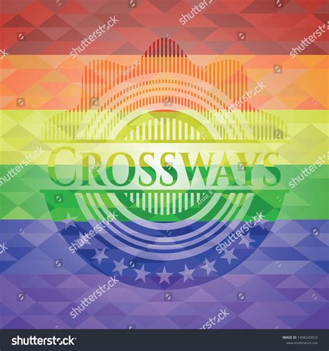 Crossways Lgbt Colors Emblem Vector Illustration Stock Vector Royalty