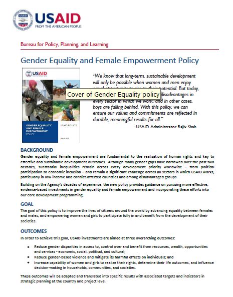 Fact Sheet Gender Equality And Female Empowerment Policy Archive U