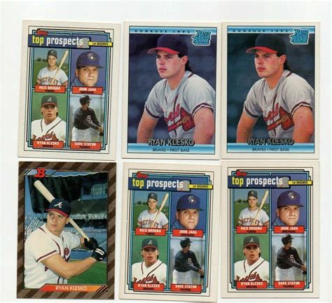 Ryan Klesko Atlanta Braves Bowman Foil Topps Donruss X Lot Rookie