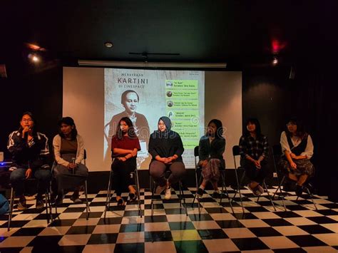 All Girl Discussion Panel At A Short Film Screening Editorial Stock