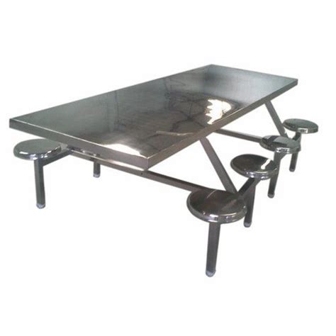 SAMRITI FURNITURE Stainless Steel Six Seater Canteen Table Table