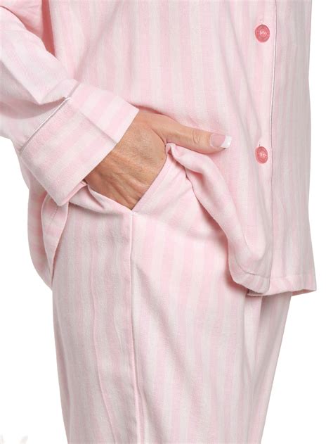 Womens 100 Cotton Lightweight Flannel Pajama Sleepwear Set Noble Mount