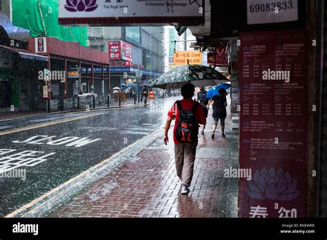 rainy day in Hong Kong Stock Photo - Alamy