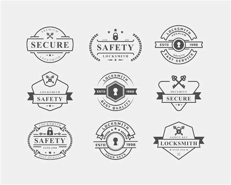 Set Van Vintage Retro Badge Slotenmaker Etiketten Ontwerpelement Voor