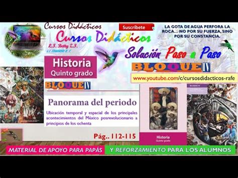 Panorama Del Periodo5to Grado HistoriaBloque4 YouTube