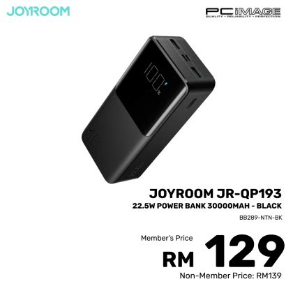 JOYROOM JR QP193 22 5W Power Bank 30000mAh Black PC Image