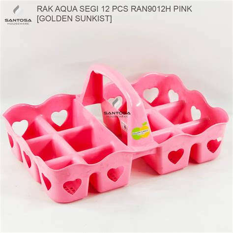 Jual Rak Aqua Segi 12 Pcs RAN9012H Pink Golden Sunkist Shopee Indonesia