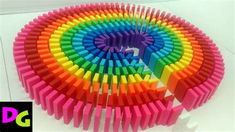 Amazing Domino Tricks In Rainbow Dominoes Screenlink Youtube