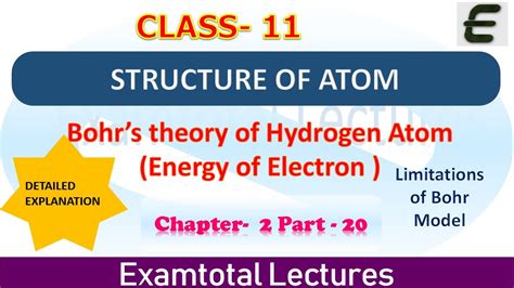 Energy Of Electron Limitations Of Bohr Model Structure Of Atom Class 11 Ch 2 Neet