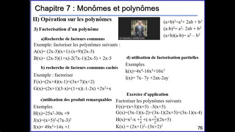 Cours De Mathématiques Niveau 3e Chapitre 7 Monômes Et Polynômes