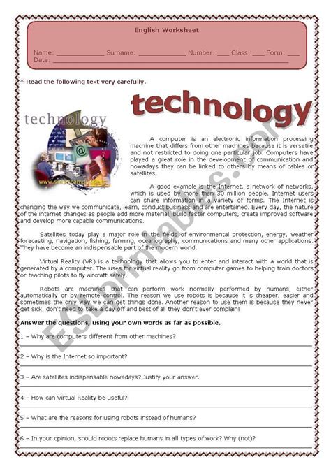 Technology Esl Worksheet By Carlasilva921