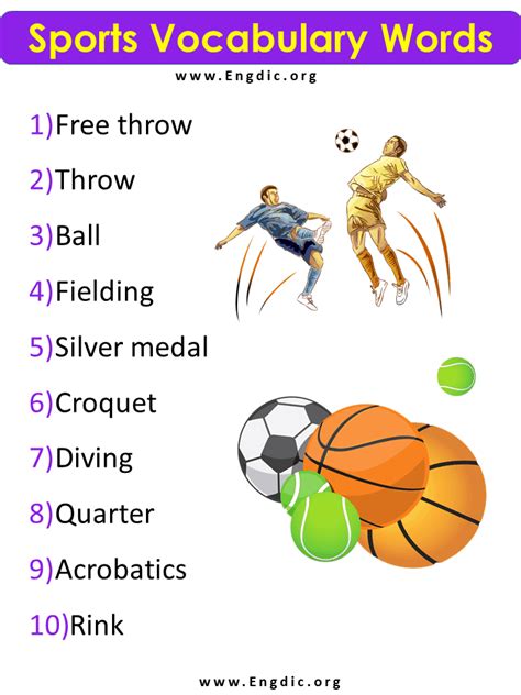 10 Sports Vocabulary Words List Engdic