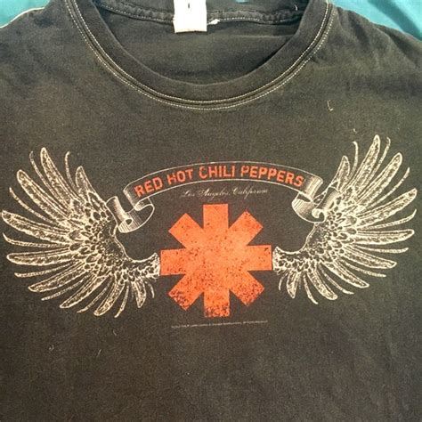 Shirts Black Red Hot Chili Pepper T Shirt Mens S Asterisk Logo With Angel Wings 200s Poshmark