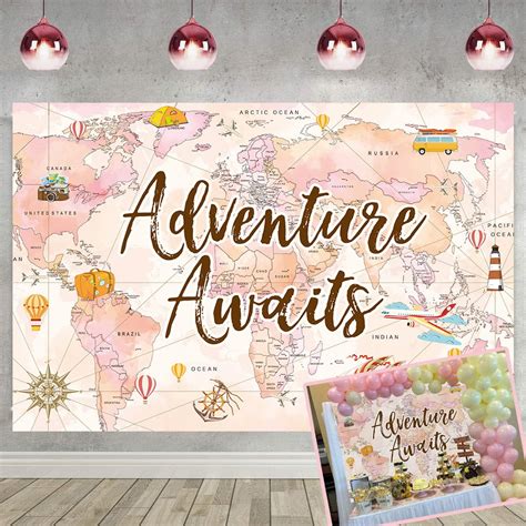 Adventure Awaits Backdrop X Ft Travel Theme Adventure Awaits Party