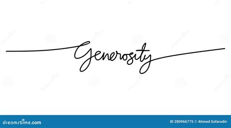 One Continuous Line Drawing Typography Line Art Of Generosity Word