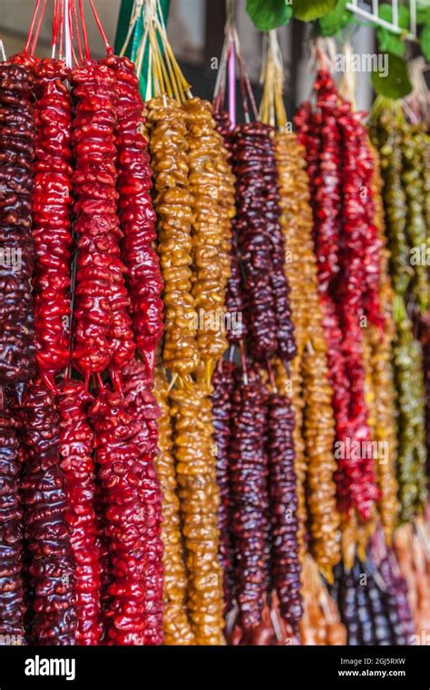 Georgia, Tbilisi. Churchkhela, traditional Georgian candy Stock Photo ...