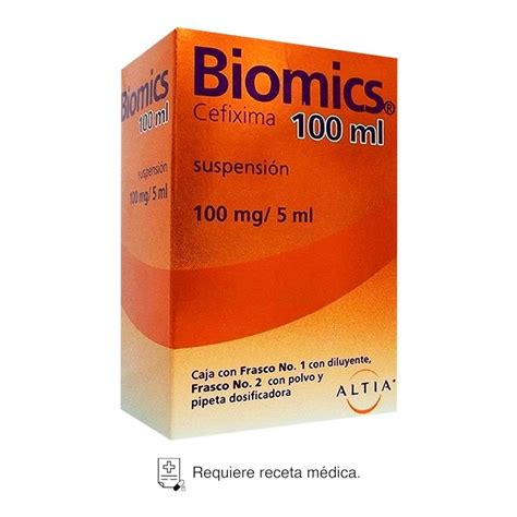 Biomics Cefixima 100 mg 5 ml suspensión 100 ml Walmart