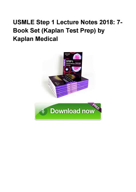 Usmle Step 1 Lecture Notes 2018 7 Book Set Kaplan Test Prep By