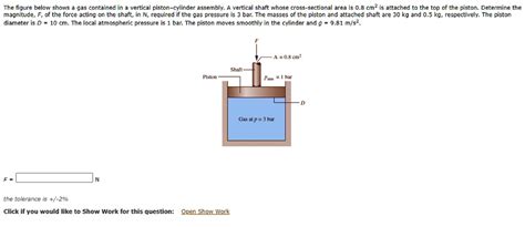 Solved The Figure Below Shows Gas Contained In A Vertical Piston