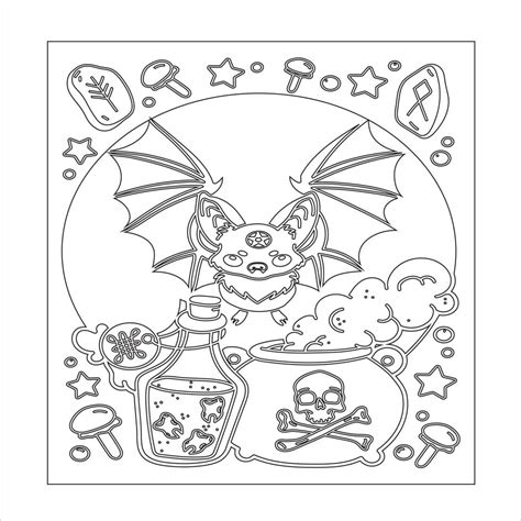 Pastel Goth Coloring Page Creepy Kawaii Stock Vector Royalty Free The