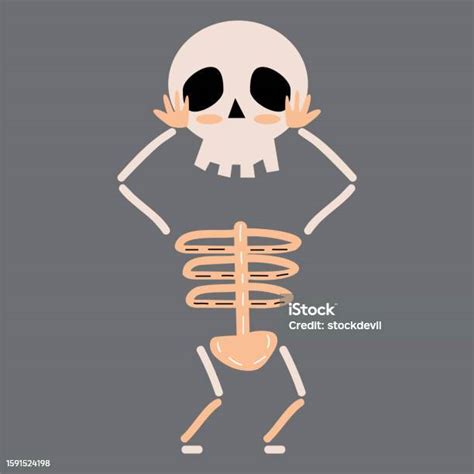 Skeleton Ghost Halloween Cartoon Characters Vector Stock Illustration