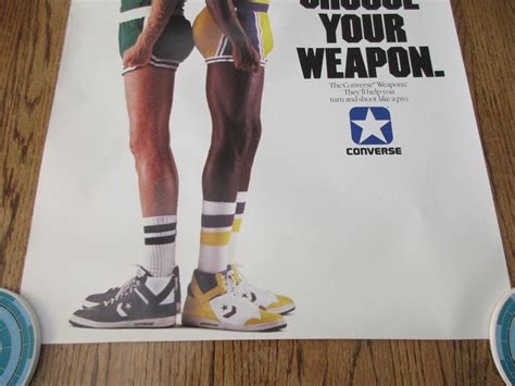 Original 80 S Converse Larry Bird And Magic Johnson Poster Choose Your Weapon 1825803075