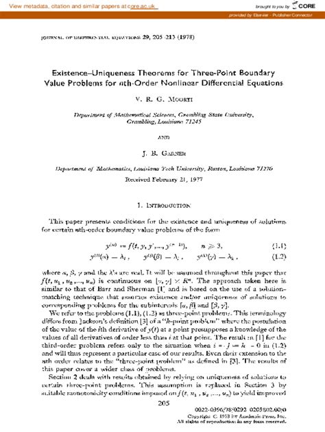 Fillable Online A Three Point Boundary Value Problem For Nonlinear