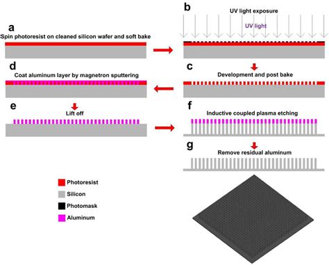 Schematic Illustration Of Fabrication Of Silicon Micropillar Array