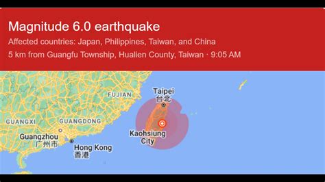 Eastern Taiwan Niyanig Ng Magnitude Na Lindol News Flash