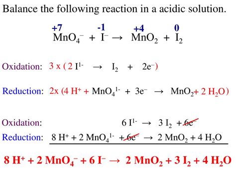 Ppt Half Reactions Show The Oxidation Or Reduction Reaction Separated Powerpoint Presentation