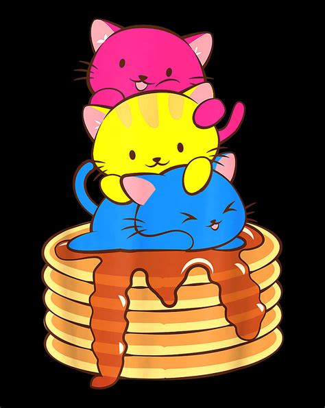 Pansexual Pride Flag Cute Lgbtq Pan Pride Kawaii Catpng Digital Art By