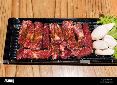 Korean Traditional Style Fresh Pork Beef Belly Bbq Stock Photo Alamy