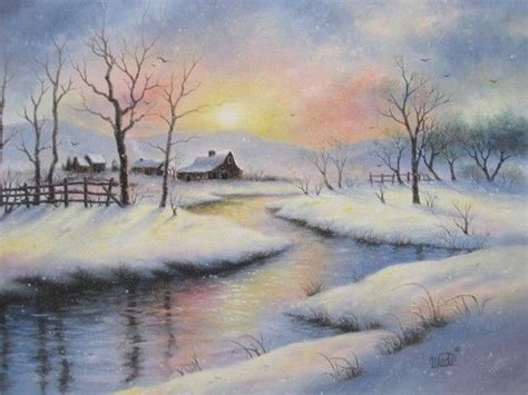 Peaceful Winter 18x24 Original Oil Painting Barns Country Winter Sn