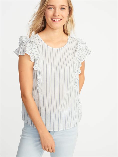 Relaxed Ruffle Trim Top For Women Old Navy Ruffle Trim Top Tops