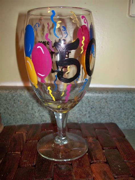 Birthday Glass Birthday Glass Hand Painted Wine Glasses Painted