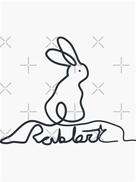 Minimal Rabbit One Line Drawing 2023 Year Of The Rabbit Sticker For Sale By Kennstyl Redbubble