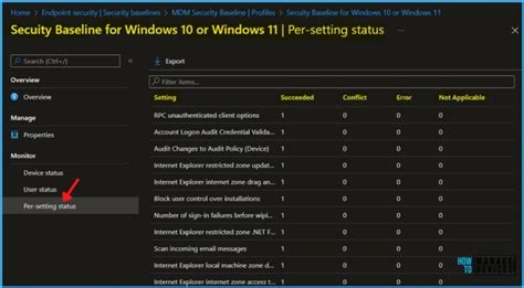 Intune Security Baselines Policies For Windows 10 Or Windows 11