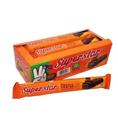 Jual Wafer Superstar Triple Chocolate Isi 12 Pcs Per Box 16 Gram