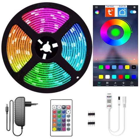 Zestaw Taśma LED 15m RGB 5050 Bluetooth Apka TUYA 1694 Cena Opinie