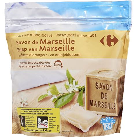 Lessive Capsule Savon De Marseille Fleurs D Oranger CARREFOUR Les 24