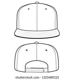 Snapback Cap Fashion Flat Vector Mockup Stock Vector Royalty Free