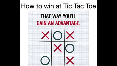 How To Win Tic Tac Toe Every Time Youtube