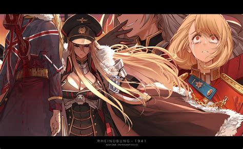 Prinz Eugen Bismarck Hood And Prince Of Wales Azur Lane Drawn By