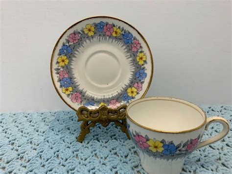 Bell Fine Bone China Made In England Cup And Saucer Multicolored Etsy