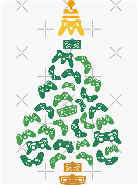 Gamer Controller Christmas Tree Sticker For Sale By BeansHotTees