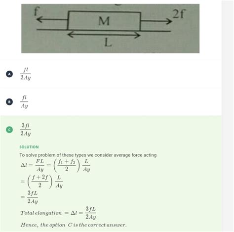 A Uniform Rod Of Mass M Length L Area Of Cross Section A And Youngs